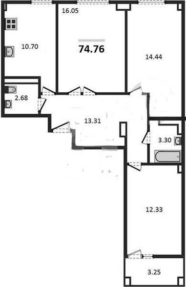 74,8 м², 3-комнатная квартира 6 780 000 ₽ - изображение 5