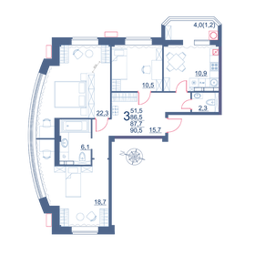101,6 м², 3-комнатная квартира 9 300 000 ₽ - изображение 72