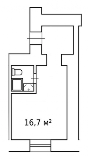 16,7 м², апартаменты-студия 6 078 800 ₽ - изображение 1