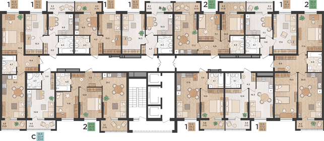 27 м², квартира-студия 4 350 000 ₽ - изображение 66