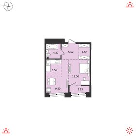 Квартира 42,8 м², 2-комнатная - изображение 1