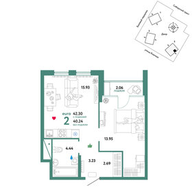 44 м², 2-комнатная квартира 7 599 000 ₽ - изображение 93