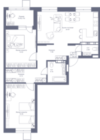 Квартира 81,9 м², 3-комнатная - изображение 1