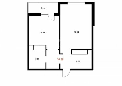 Квартира 35,7 м², 1-комнатная - изображение 1