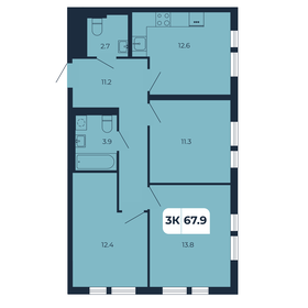 87,4 м², 3-комнатная квартира 6 800 000 ₽ - изображение 21