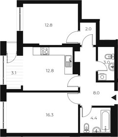 Квартира 62,4 м², 2-комнатная - изображение 1