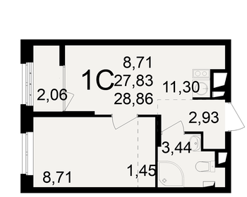 Квартира 28,9 м², студия - изображение 1