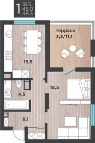 42,9 м², 1-комнатная квартира 5 950 000 ₽ - изображение 22