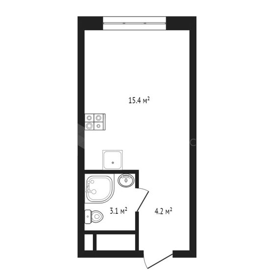 22,7 м², квартира-студия 3 700 000 ₽ - изображение 1