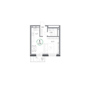 Квартира 37,4 м², 1-комнатная - изображение 1