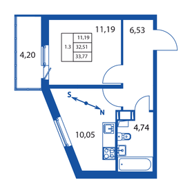 34 м², 1-комнатная квартира 5 770 800 ₽ - изображение 65