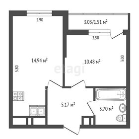 32 м², 1-комнатная квартира 6 400 000 ₽ - изображение 42