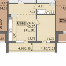 Квартира 45,2 м², 1-комнатная - изображение 3