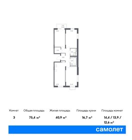 93,8 м², 3-комнатная квартира 13 403 731 ₽ - изображение 76