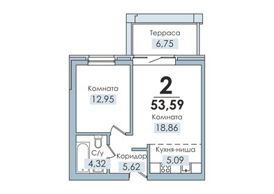 53,5 м², квартира-студия 3 429 760 ₽ - изображение 49