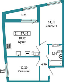 57,2 м², 2-комнатная квартира 11 000 000 ₽ - изображение 119