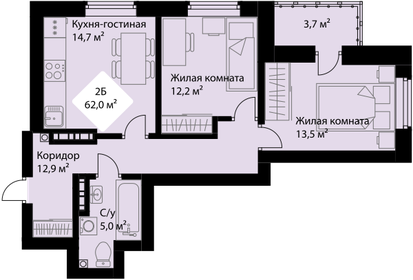 60 м², 2-комнатная квартира 5 500 000 ₽ - изображение 32