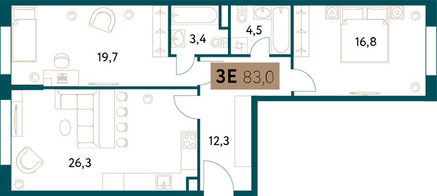 81,8 м², 3-комнатная квартира 45 743 420 ₽ - изображение 30