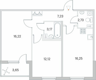 Квартира 59,6 м², 2-комнатная - изображение 1