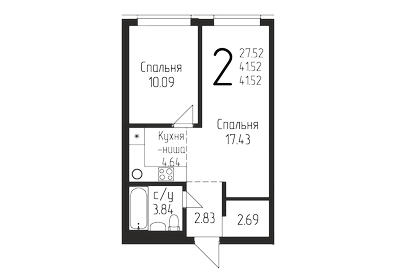 52,6 м², 2-комнатная квартира 5 100 000 ₽ - изображение 92