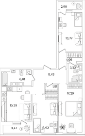 88,7 м², 3-комнатная квартира 21 740 000 ₽ - изображение 142