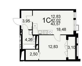 40,3 м², 1-комнатная квартира 5 900 000 ₽ - изображение 40