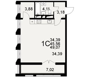 49 м², 1-комнатная квартира 7 840 000 ₽ - изображение 22