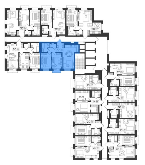 62 м², 2-комнатная квартира 9 000 000 ₽ - изображение 1