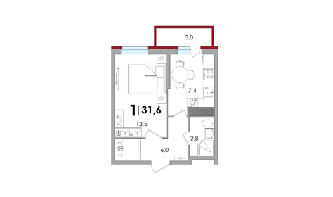 32,9 м², 1-комнатная квартира 3 798 795 ₽ - изображение 57