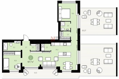 Квартира 167,7 м², 2-комнатная - изображение 1