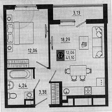 Квартира 41,1 м², 1-комнатная - изображение 2