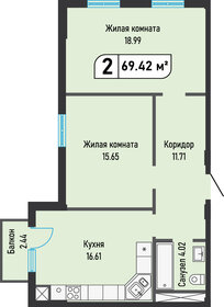 69,4 м², 2-комнатная квартира 7 289 100 ₽ - изображение 5