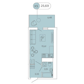 29 м², квартира-студия 4 200 000 ₽ - изображение 7