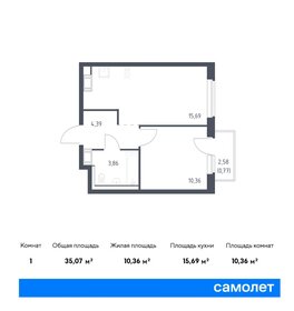 36,5 м², 1-комнатная квартира 6 400 000 ₽ - изображение 57