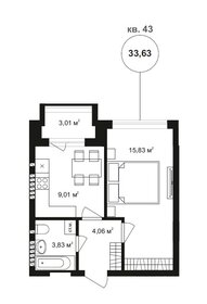 Квартира 33,6 м², 1-комнатная - изображение 1