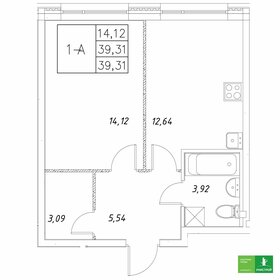 Квартира 39,3 м², 1-комнатная - изображение 1