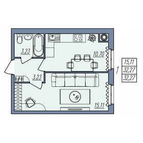 32,1 м², 1-комнатная квартира 3 148 740 ₽ - изображение 17