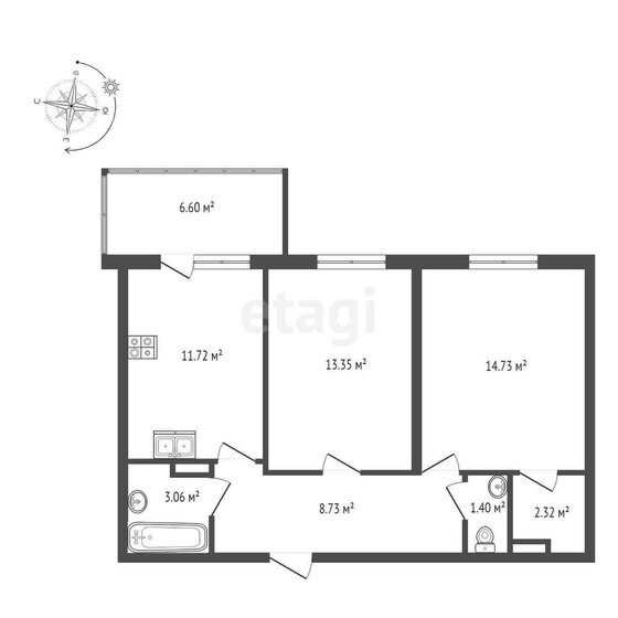 55,2 м², 2-комнатная квартира 8 167 000 ₽ - изображение 35