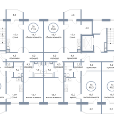 Квартира 75,3 м², 3-комнатная - изображение 2