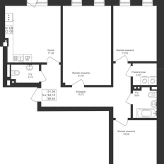 Квартира 96,4 м², 3-комнатная - изображение 3