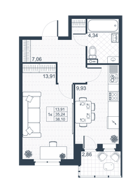 43 м², 1-комнатная квартира 4 200 000 ₽ - изображение 82