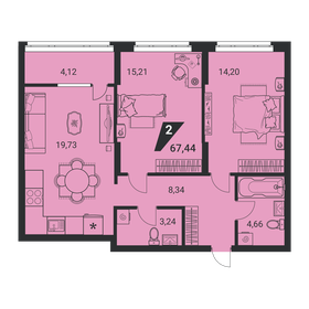 67,5 м², 2-комнатная квартира 8 850 000 ₽ - изображение 99