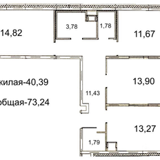 Квартира 74 м², 3-комнатная - изображение 2