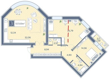 107,5 м², 3-комнатная квартира 11 250 000 ₽ - изображение 78