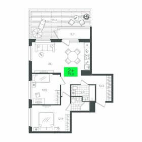 Квартира 79,8 м², 2-комнатная - изображение 1