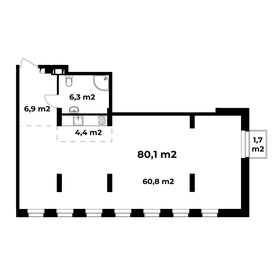 Квартира 80,1 м², 1-комнатные - изображение 1