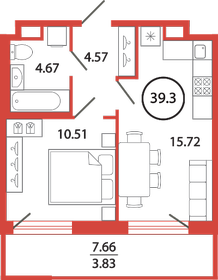 40,5 м², 1-комнатная квартира 7 648 011 ₽ - изображение 73
