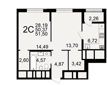 53 м², 2-комнатная квартира 3 700 000 ₽ - изображение 41