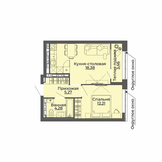 43,6 м², 1-комнатная квартира 8 500 000 ₽ - изображение 1