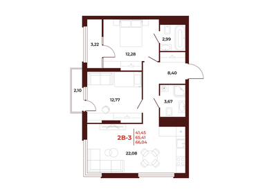 58,3 м², 2-комнатная квартира 7 600 000 ₽ - изображение 41